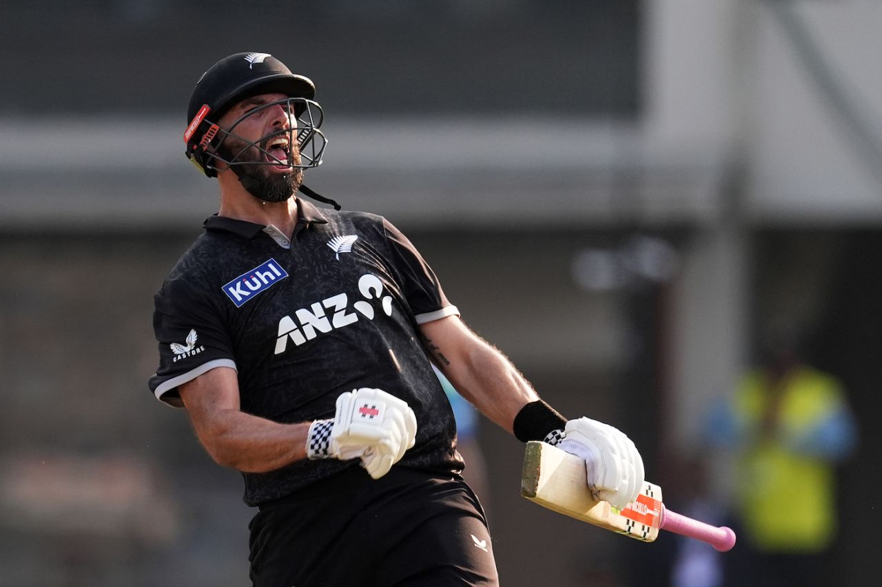 Daryl Mitchell tonned up for the second time this series, India vs New Zealand, 3rd ODI, Indore, January 18, 2026