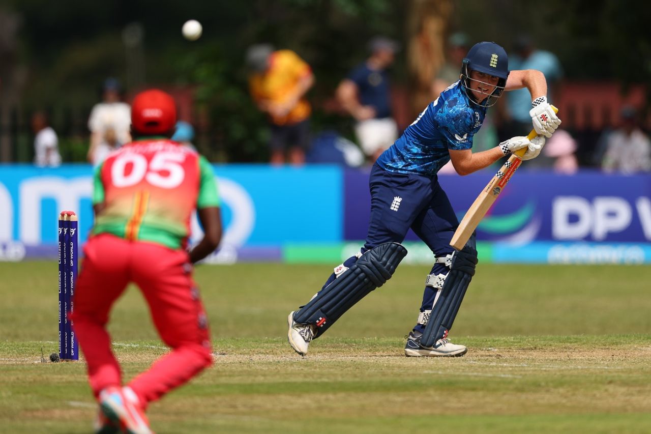 Thomas Rew led the chase with a quick half-century, Zimbabwe vs England, Under-19 World Cup, Harare, January 18, 2026

