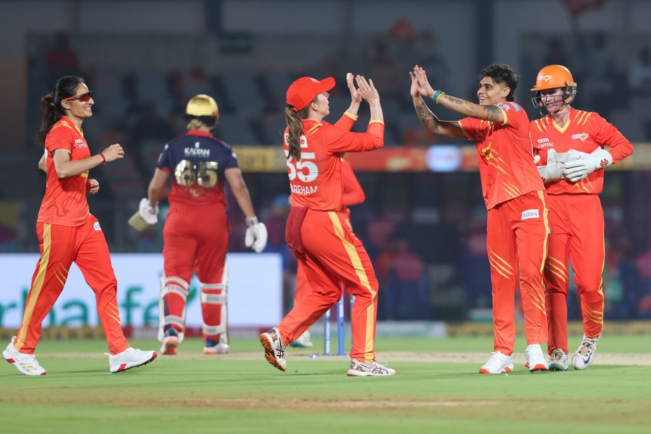 Kashvee Gautam removed Georgia Voll, Gujarat Giants vs Royal Challengers Bengaluru, WPL 2026, January 19, 2026