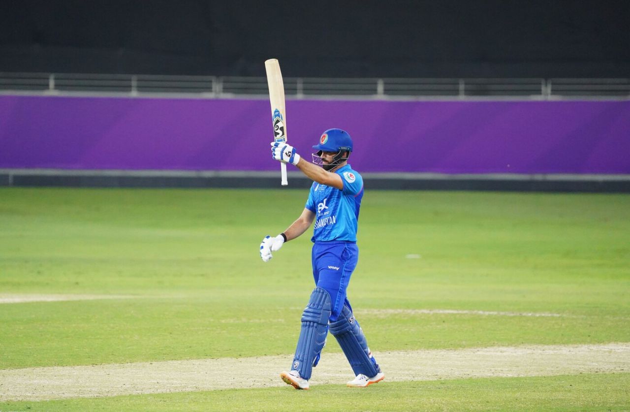 Ibrahim Zadran brings up his fifty, Afghanistan vs West Indies, Dubai, January 19, 2026