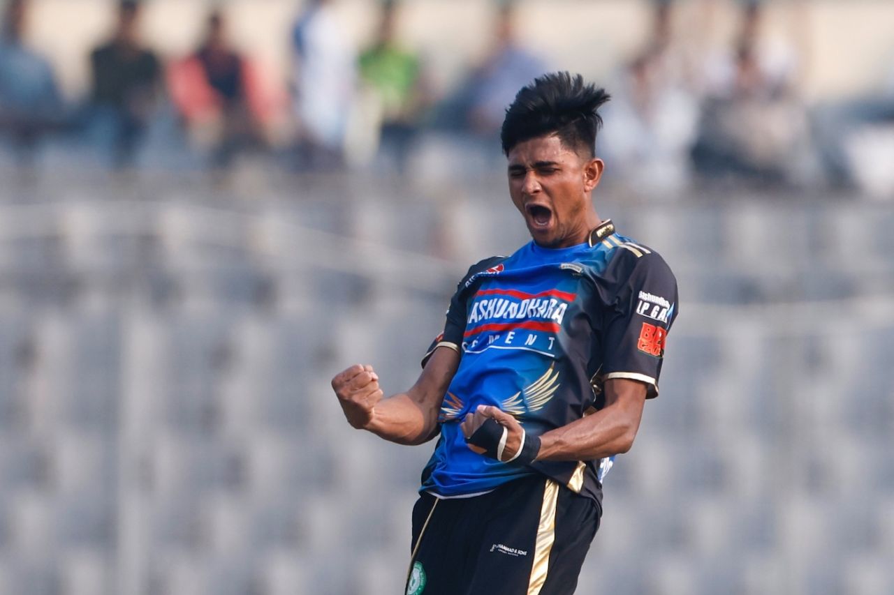 Nahid Rana celebrates a wicket, Rangpur Riders vs Sylhet Titans, BPL Eliminator, Dhaka, January 20 2026