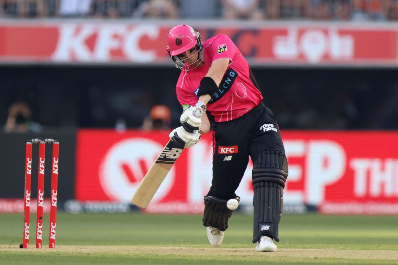 Steven Smith hit his first ball for six, Perth Scorchers vs Sydney Sixers, BBL, Qualifier, Optus Stadium, January 20, 2026