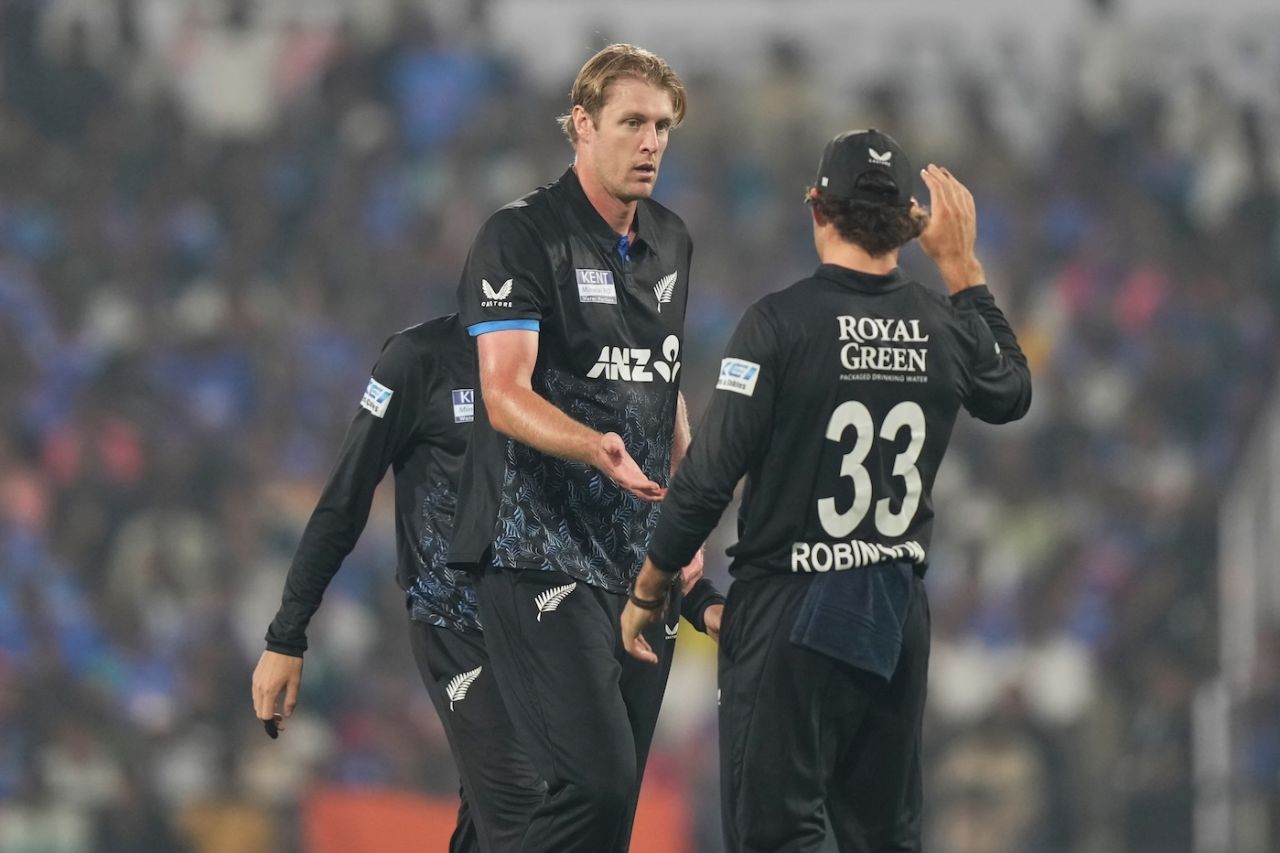 Kyle Jamieson sent back Shivam Dube with a slower one, India vs New Zealand, 1st T20I, Nagpur, January 21, 2026
