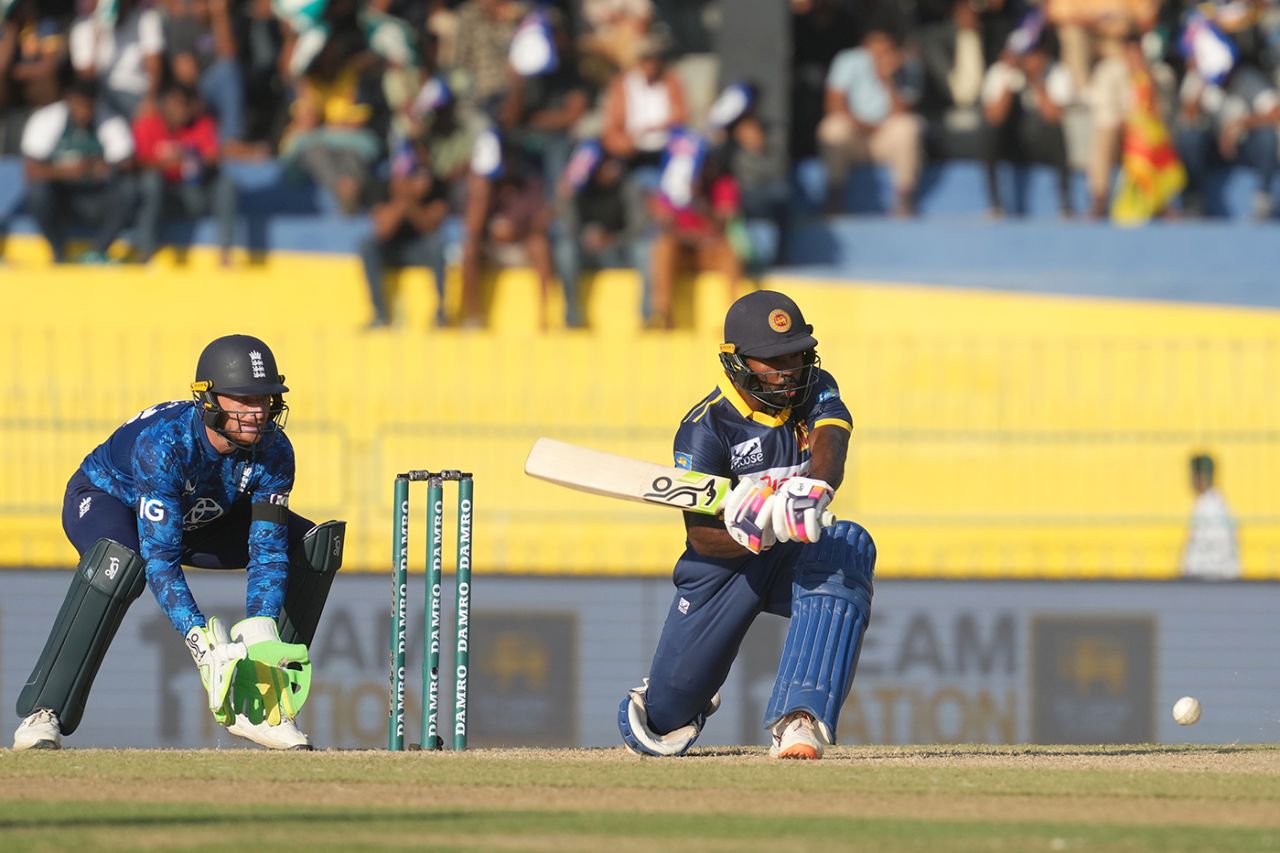 Janith Liyanage made a useful 46, Sri Lanka vs England, 1st ODI, Colombo, January 22, 2026