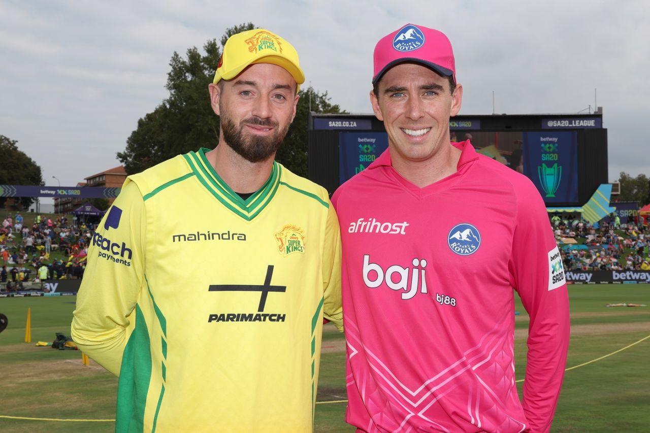 James Vince and Dan Lawrence at the toss, Paarl Royals vs Joburg Super Kings, SA20, Centurion, January 22, 2026
