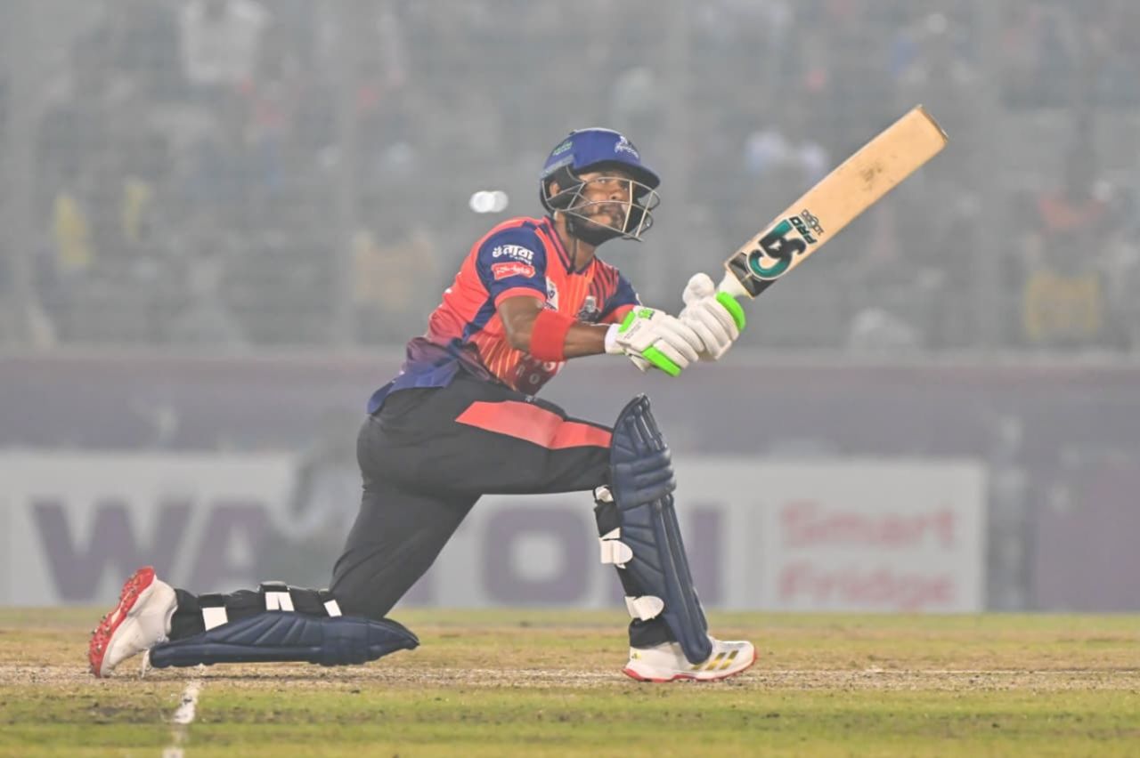 Tanzid Hasan scored a quick half-century, Rajshahi Warriors vs Chattogram Royals, BPL final, Dhaka, January 23 2026