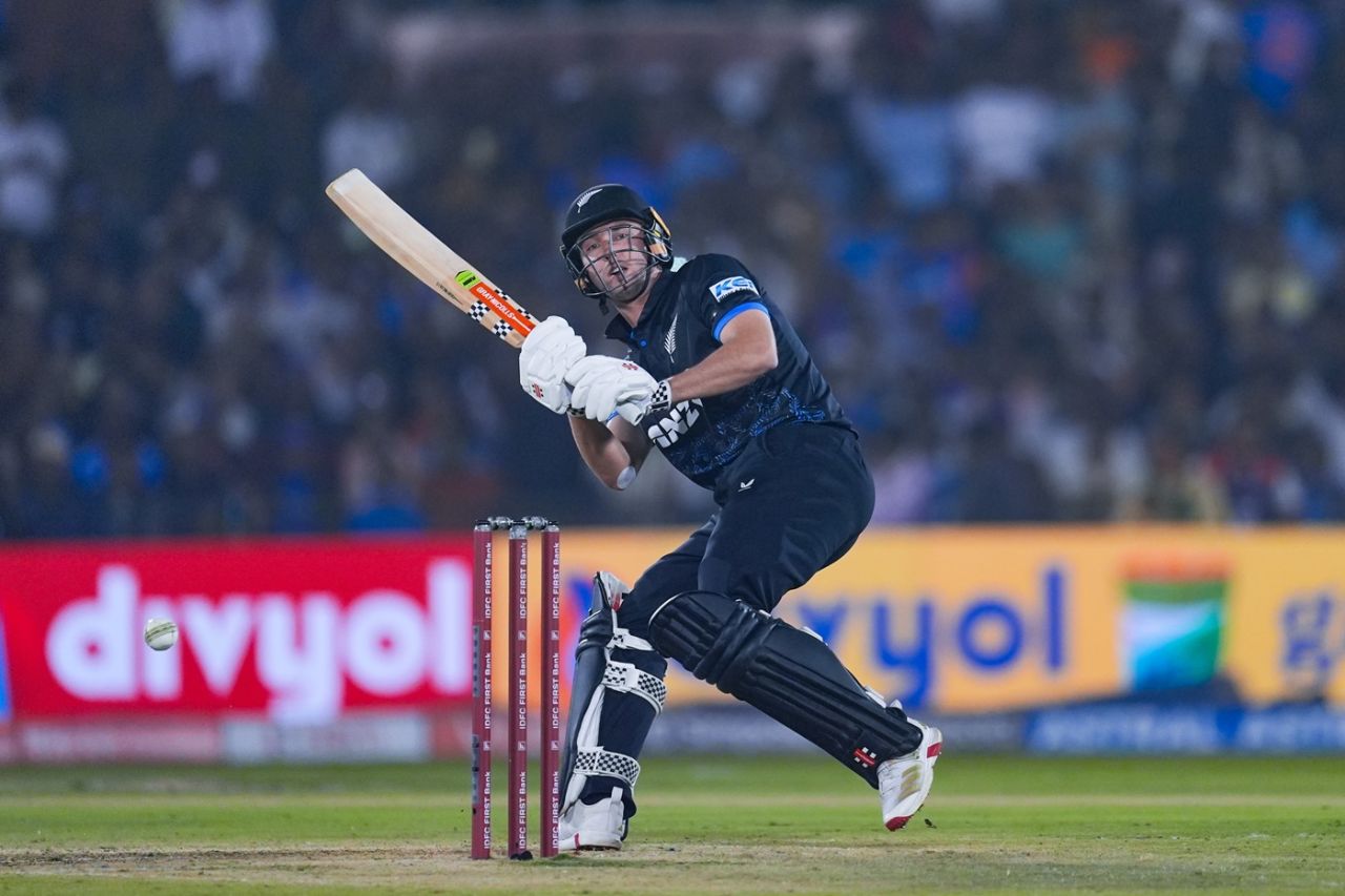 Zak Foulkes contributed a handy 15*, India vs New Zealand, 2nd T20I, Raipur, January 23, 2026