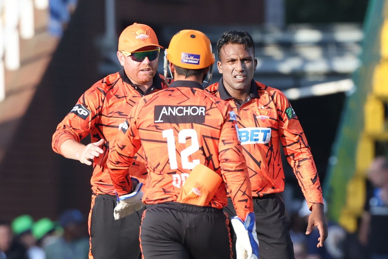 Senuran Muthusamy stuck early for Sunrisers Eastern Cape, Sunrisers Eastern Cape vs Paarl Royals, Qualifier 2, SA20 2025-26, January 23, 2026