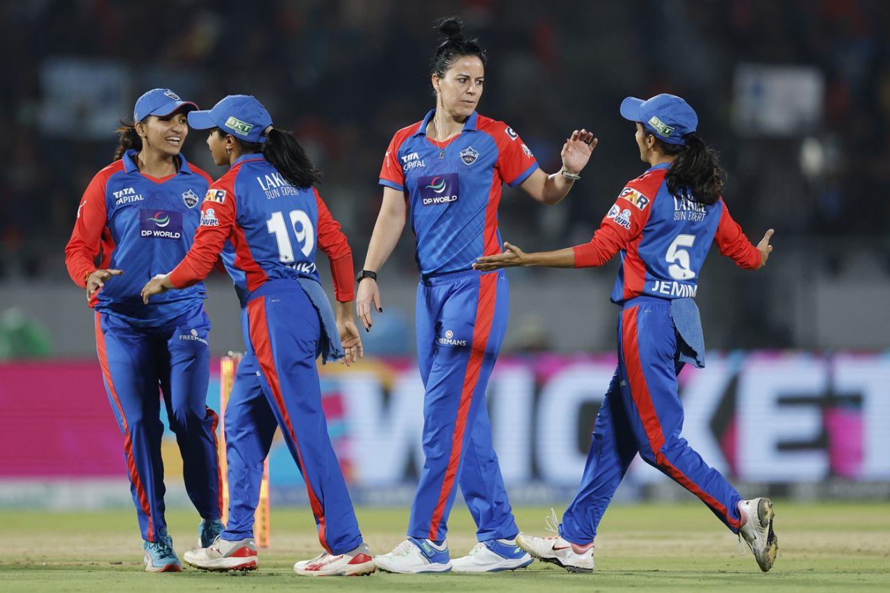 Marizanne Kapp bowled three tight overs in the powerplay, Delhi Capitals vs Royal Challengers Bengaluru, WPL 2026, Vadodara, January 24, 2026
