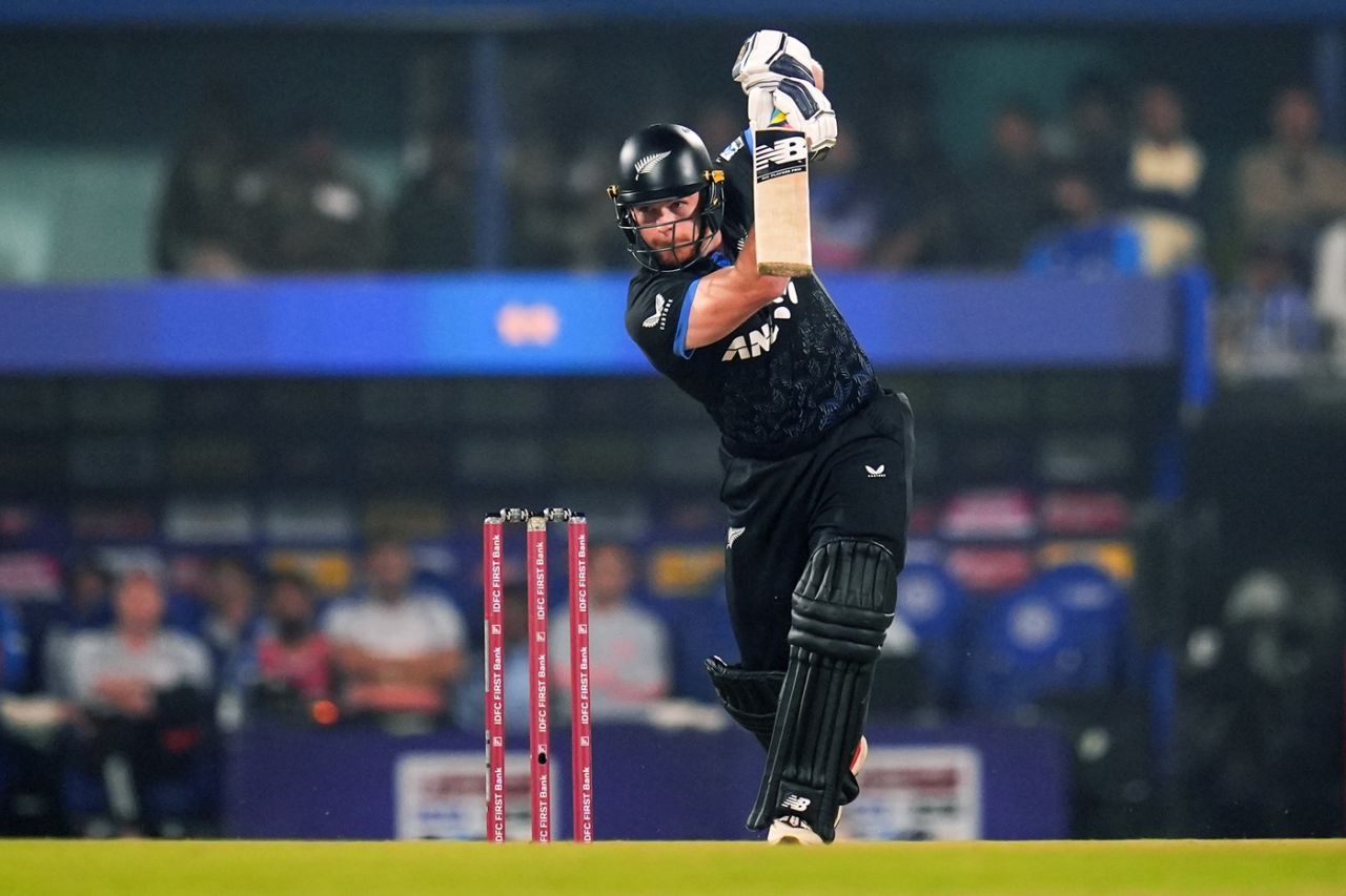 Glenn Phillips hit a flurry of fours early, India vs New Zealand, 3rd T20I, Guwahati, January 25, 2026