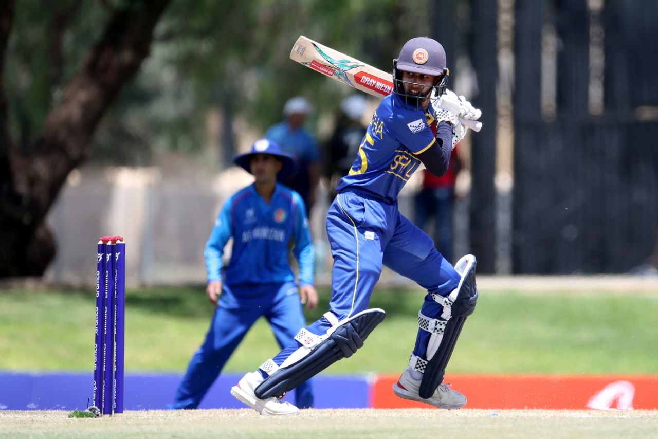 Dimantha Mahavithana gave Sri Lanka a steady start in their chase, Sri Lanka vs Afghanistan, Under-19 World Cup 2026, Super Sixes, Windhoek, January 26, 2026