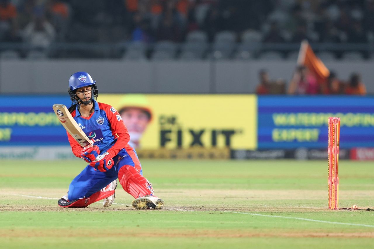 Jemimah Rodrigues was bowled attempting a scoop, Gujarat Giants vs Delhi Capitals, Vadodara, WPL, January 27, 2026