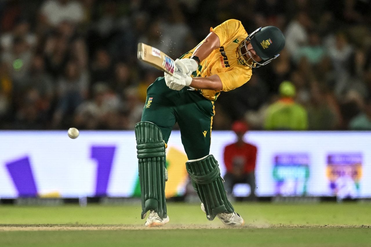 Lhuan-dre Pretorius gave South Africa a quick start with a 28-ball 44, South Africa vs West Indies, 1st T20I, Paarl, January 27, 2026