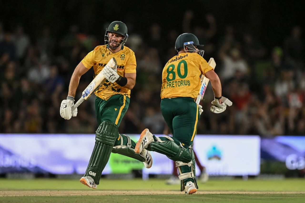 Lhuan-dre Pretorius and Aiden Markram added 83 runs for the opening wicket, South Africa vs West Indies, 1st T20I, Paarl, January 27, 2026