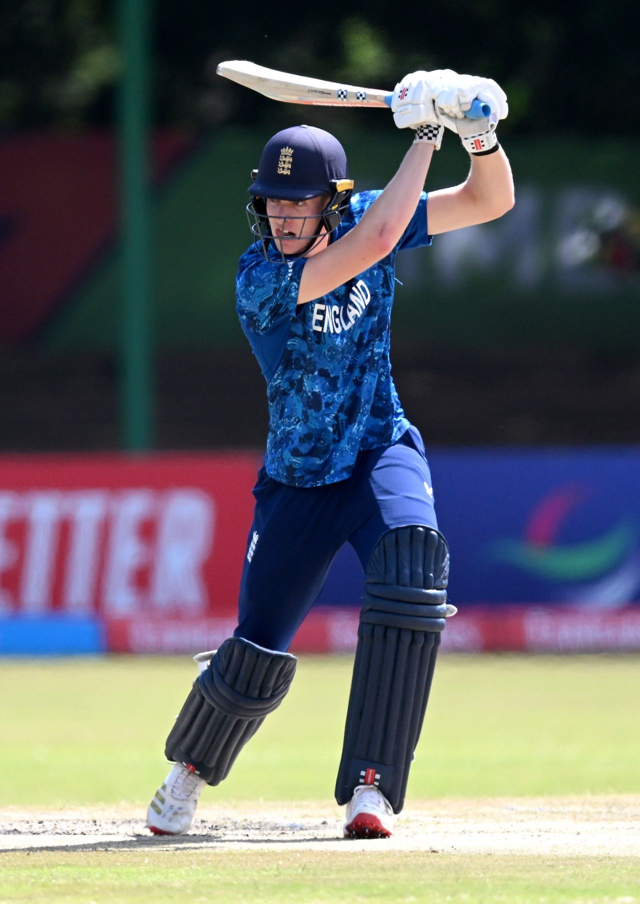 Ben Dawkins plays towards point, England vs New Zealand, Under-19 World Cup, Bulawayo, January 30, 2026