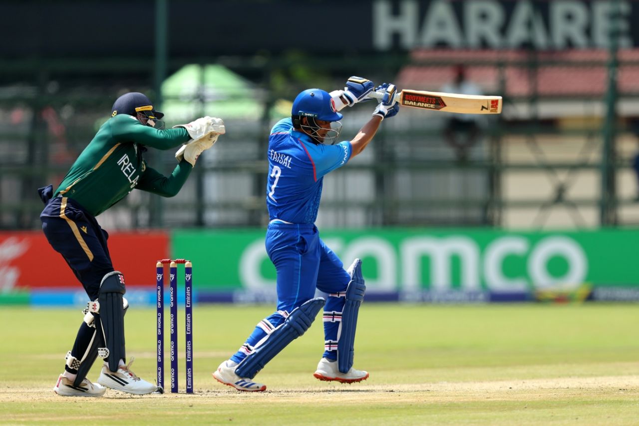 Faisal Shinozada passed the 300-run mark in the tournament, Afghanistan vs Ireland, Under-19 World Cup, Super Sixes, Group 1, Harare, January 30, 2026