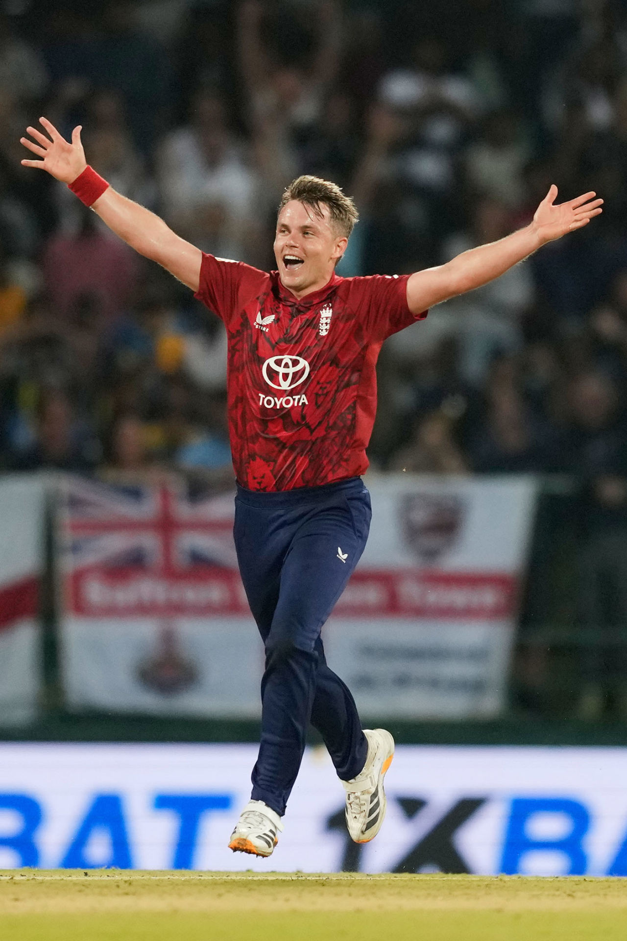 Sam Curran celebrates his hat-trick, 1st T20I, Sri Lanka vs England, Pallekele, January 30, 2026