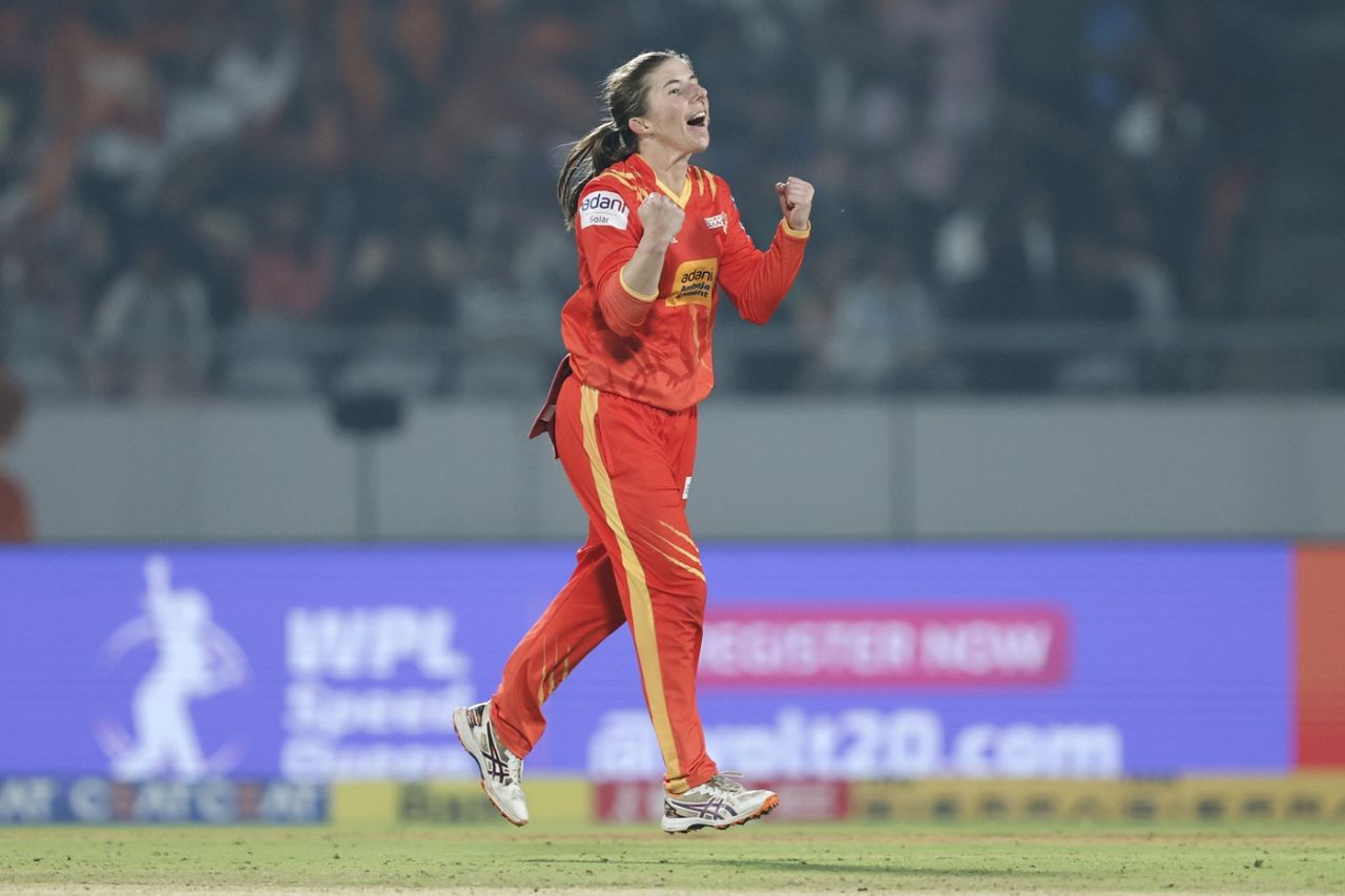 Georgia Wareham broke the Harmanpreet Kaur-Amelia Kerr partnership, Gujarat Giants vs Mumbai Indians, WPL, Vadodara, January 30, 2026