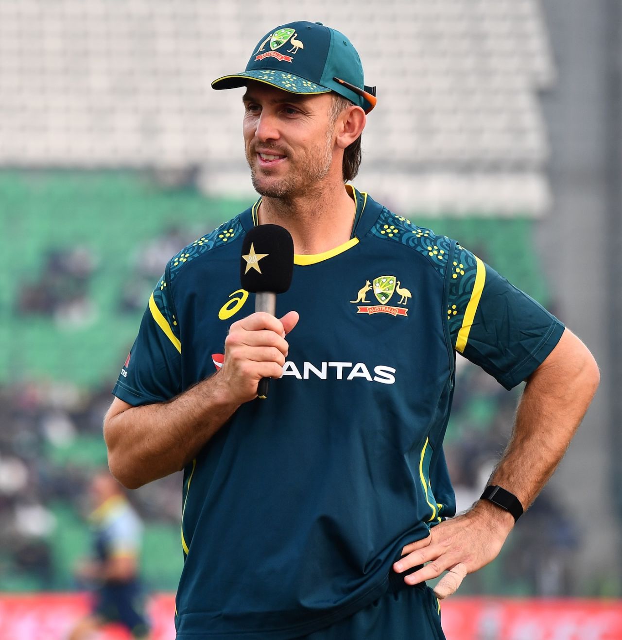 Mitch Marsh at the toss, Pakistan vs Australia, 2nd T20I, Lahore, January 31, 2026