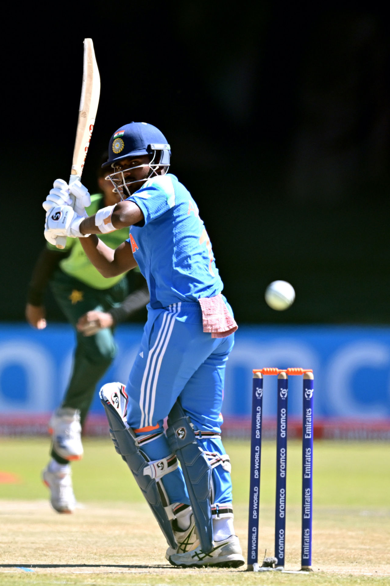 Aaron George got a few loose balls early on, India vs Pakistan, Under-19 World Cup, Bulawayo, February 1, 2026