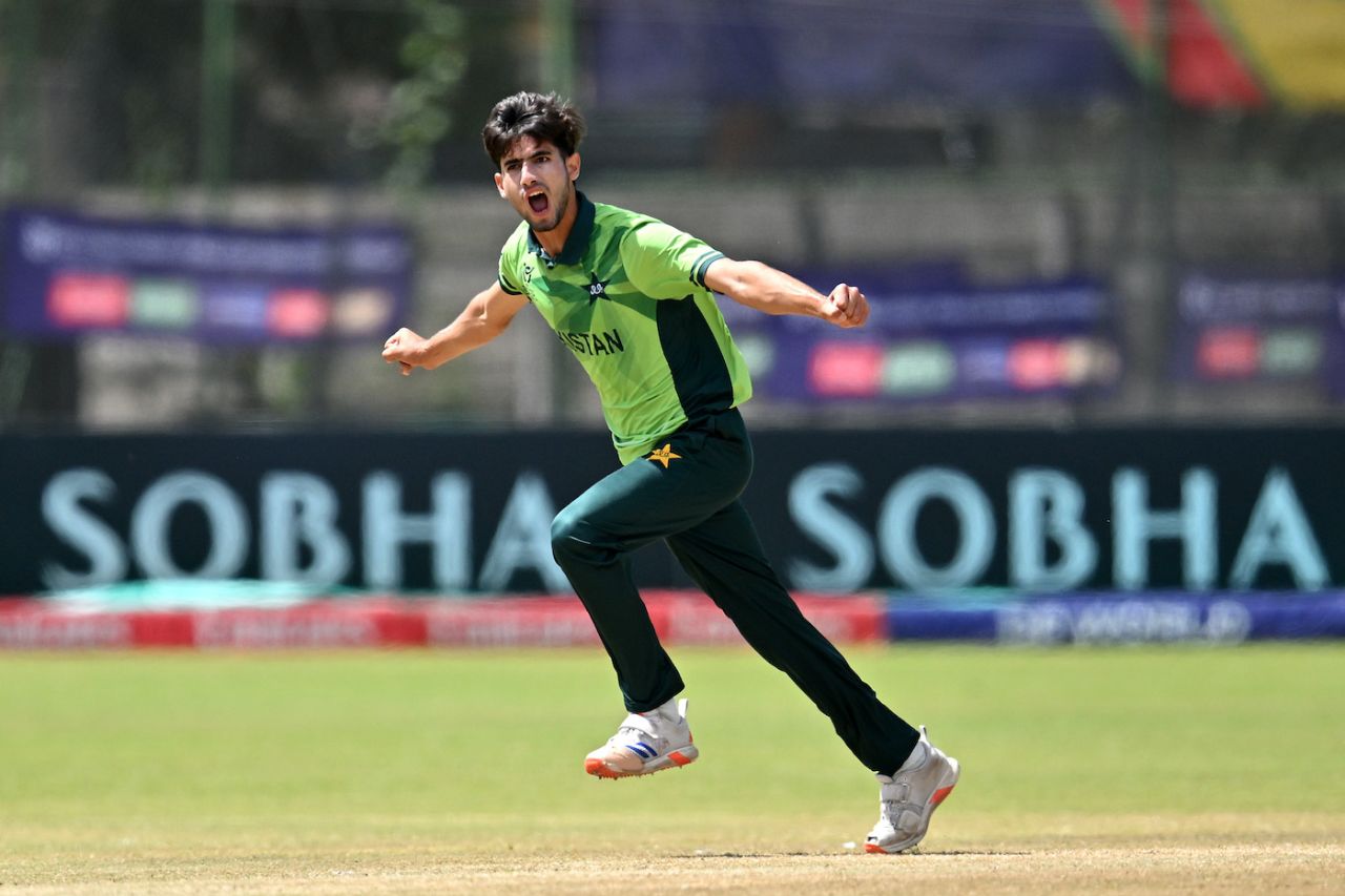 Mohammad Sayyam struck twice in the eighth over, India vs Pakistan, Under-19 World Cup, Bulawayo, February 1, 2026