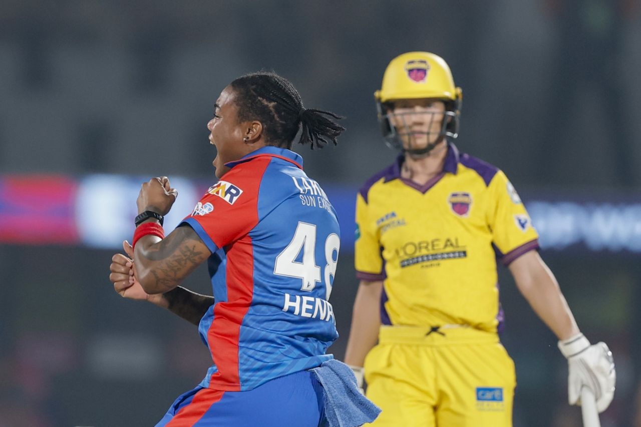 Chinelle Henry handed Meg Lanning her first WPL duck, UP Warriorz vs Delhi Capitals, WPL, Vadodara, February 1, 2026