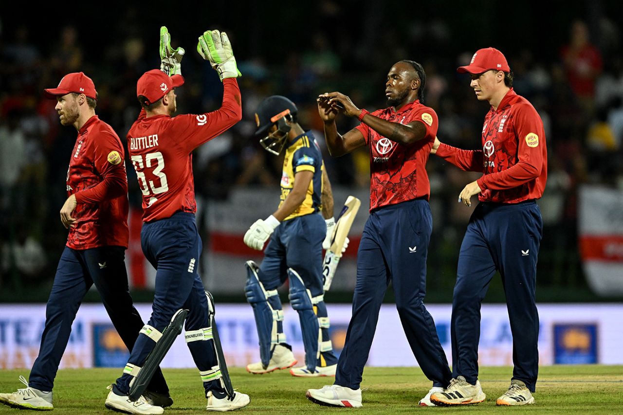 Jofra Archer claimed the first wicket of the night, Sri Lanka vs England, 2ns T20I, Pallekele, February 1, 2026