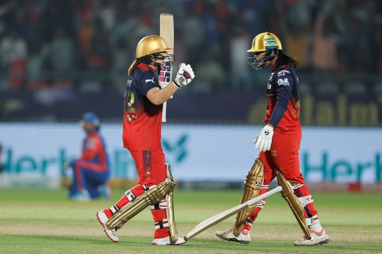 Nadine de Klerk and Radha Yadav exult after taking RCB over the line, Royal Challengers Bengaluru vs Delhi Capitals, WPL 2026, final, Vadodara, February 5, 2026