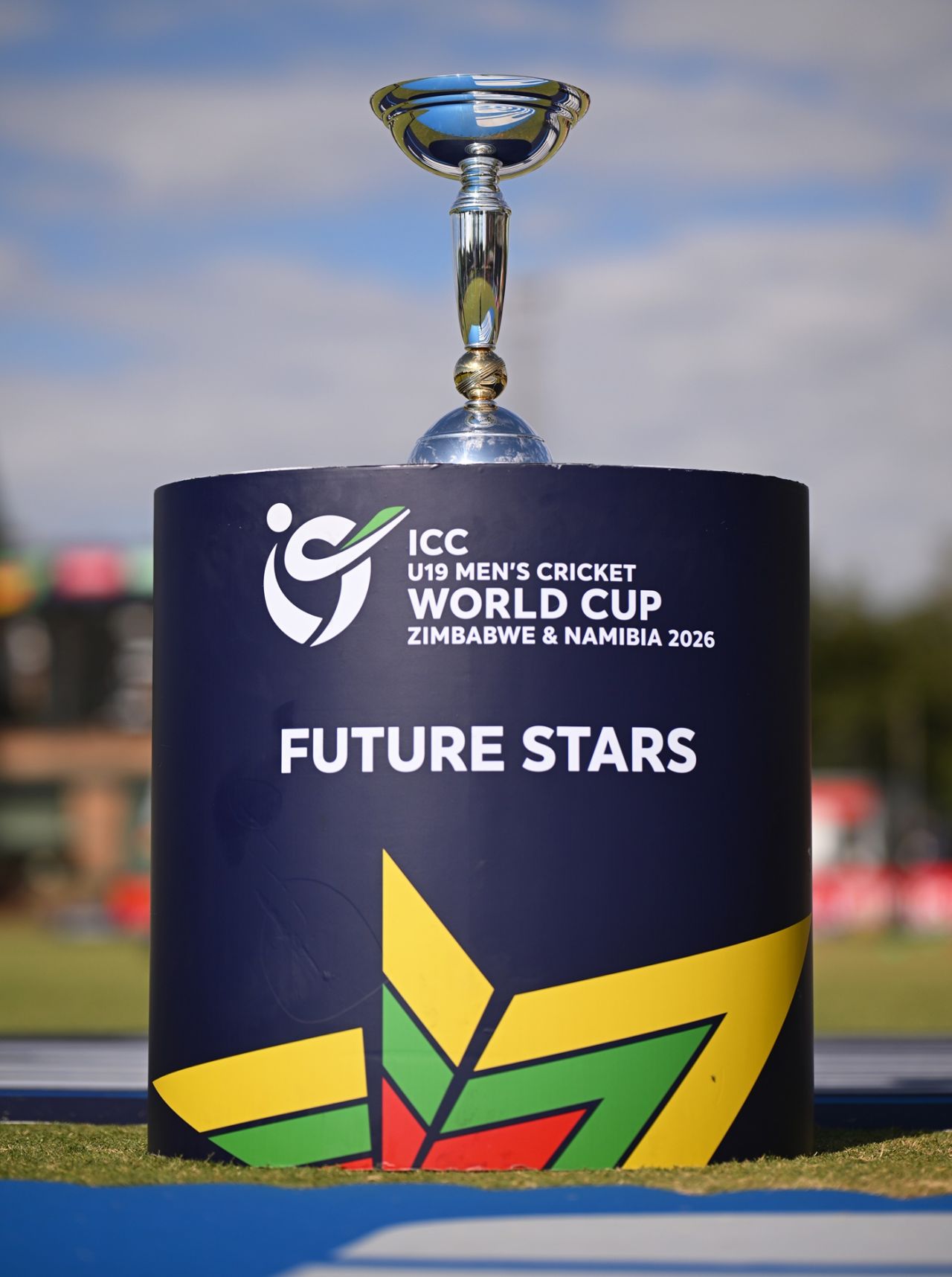 The Under-19 World Cup Trophy on display, England vs India, Under-19 men's World Cup final, Harare, February 6, 2026
