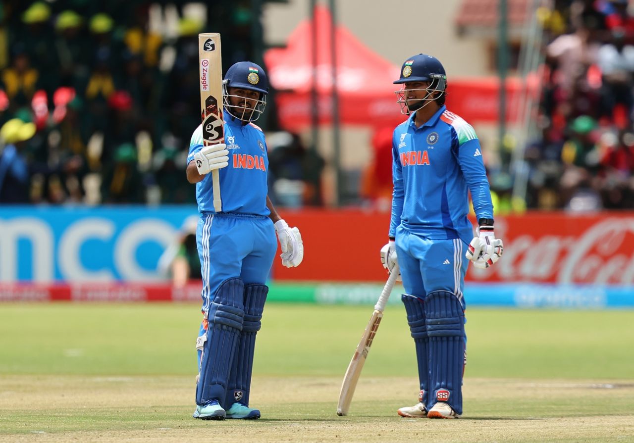 Ayush Mhatre and Vaibhav Sooryavanshi added 142 in just 90 balls, England vs India, Under-19 men's World Cup final, Harare, February 6, 2026