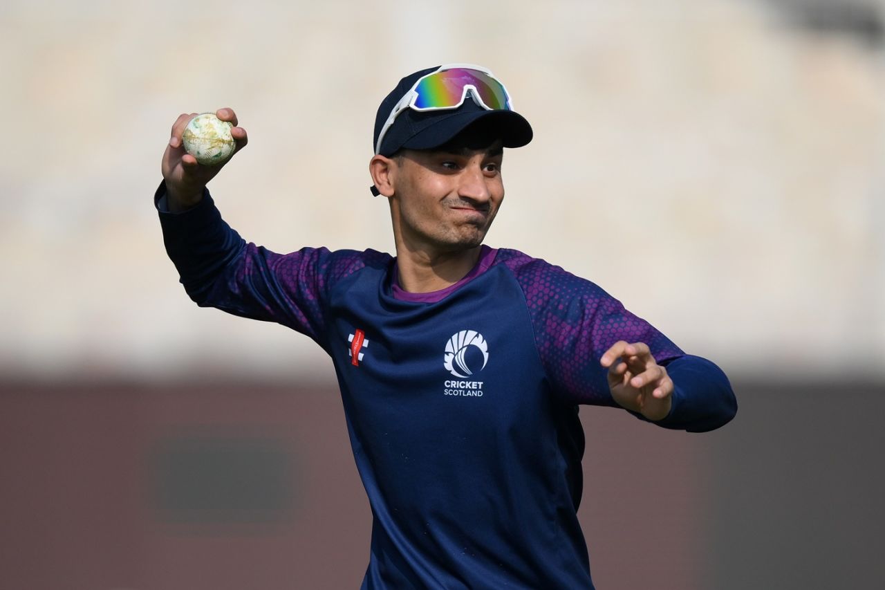 Scotland's Zainullah Ihsan trains ahead of the West Indies clash, T20 World Cup 2026, Kolkata, February 6, 2026