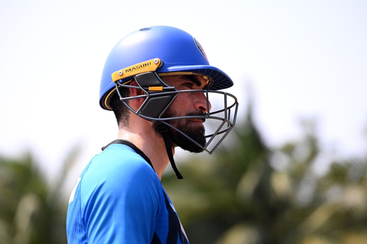 Ibrahim Zadran waits to bat, Afghanistan vs New Zealand, Men's T20 World Cup, Chennai, February 7, 2026