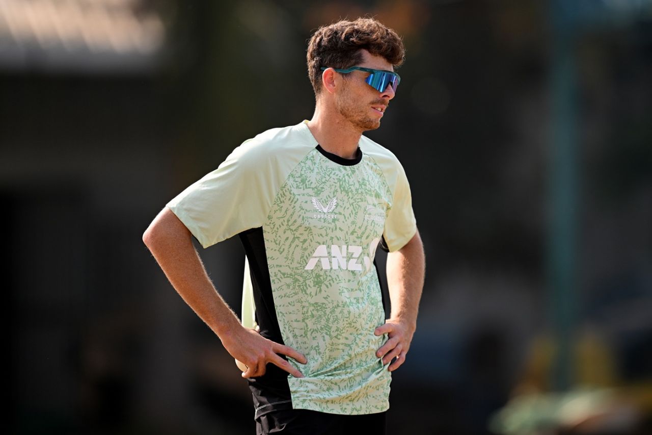 Mitchell Santner watches on, Afghanistan vs New Zealand, Men's T20 World Cup, Chennai, February 7, 2026