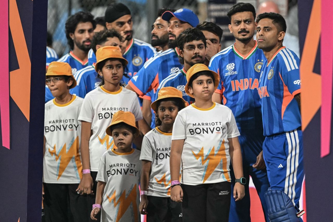 India's players prepare to enter the field, India vs USA, T20 World Cup 2026, Group A, Mumbai, February 7, 2026