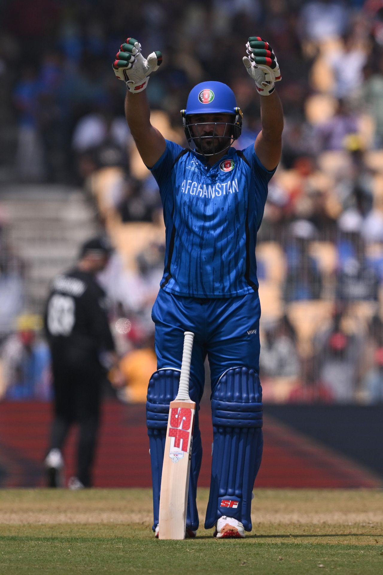 Gulbadin Naib celebrates after getting to his half-century, Afghanistan vs New Zealand, T20 World Cup, Chennai, February 8, 2026