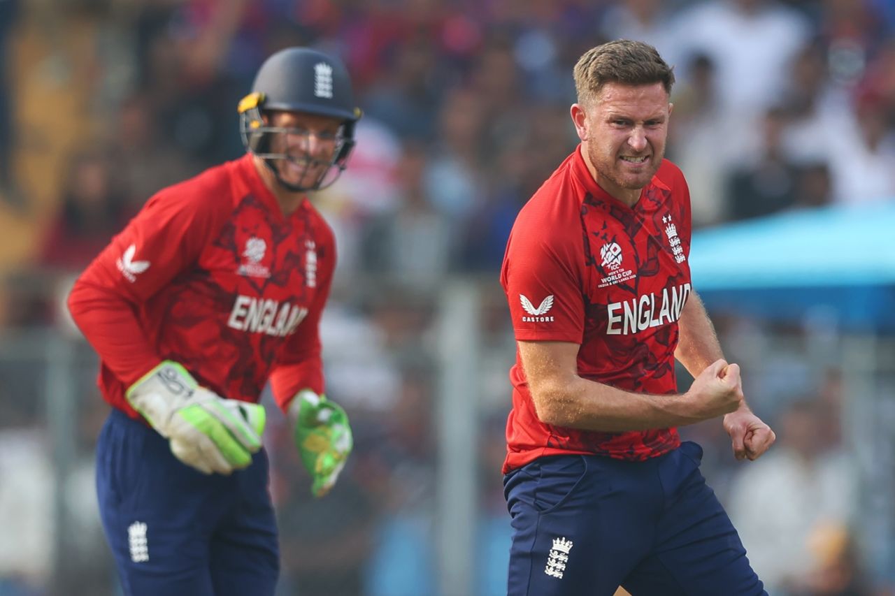 Liam Dawson celebrates a wicket, England vs Nepal, T20 World Cup, Mumbai, February 8, 2026