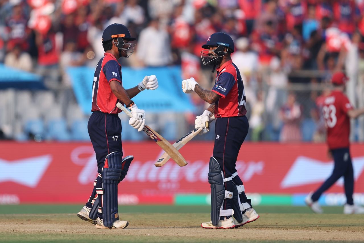 Rohit Paudel and Dipendra Singh Airee put on a fifty-plus stand, England vs Nepal, T20 World Cup, Mumbai, February 8, 2026
