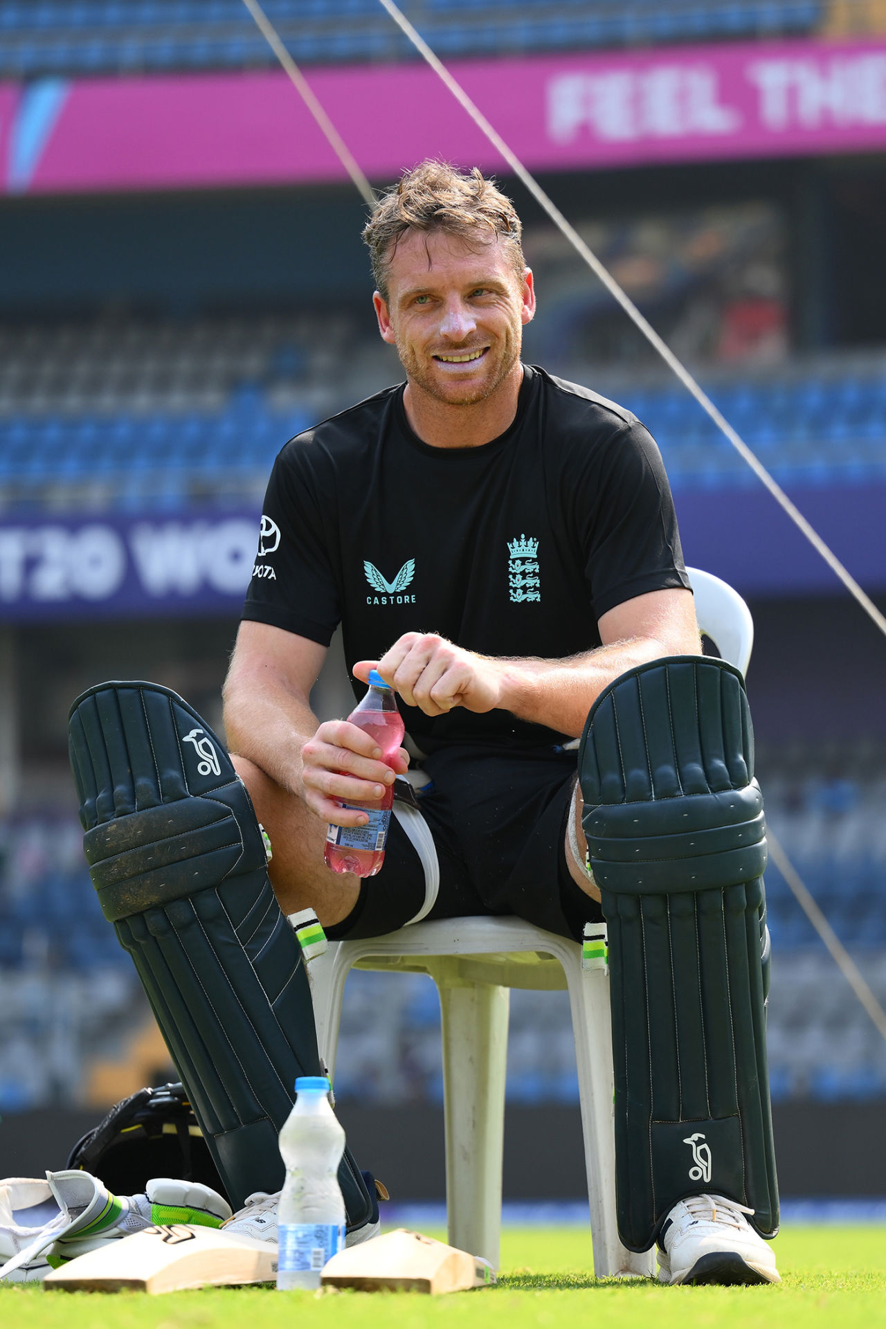 Jos Buttler has a break during England training, Mumbai, February 10, 2026