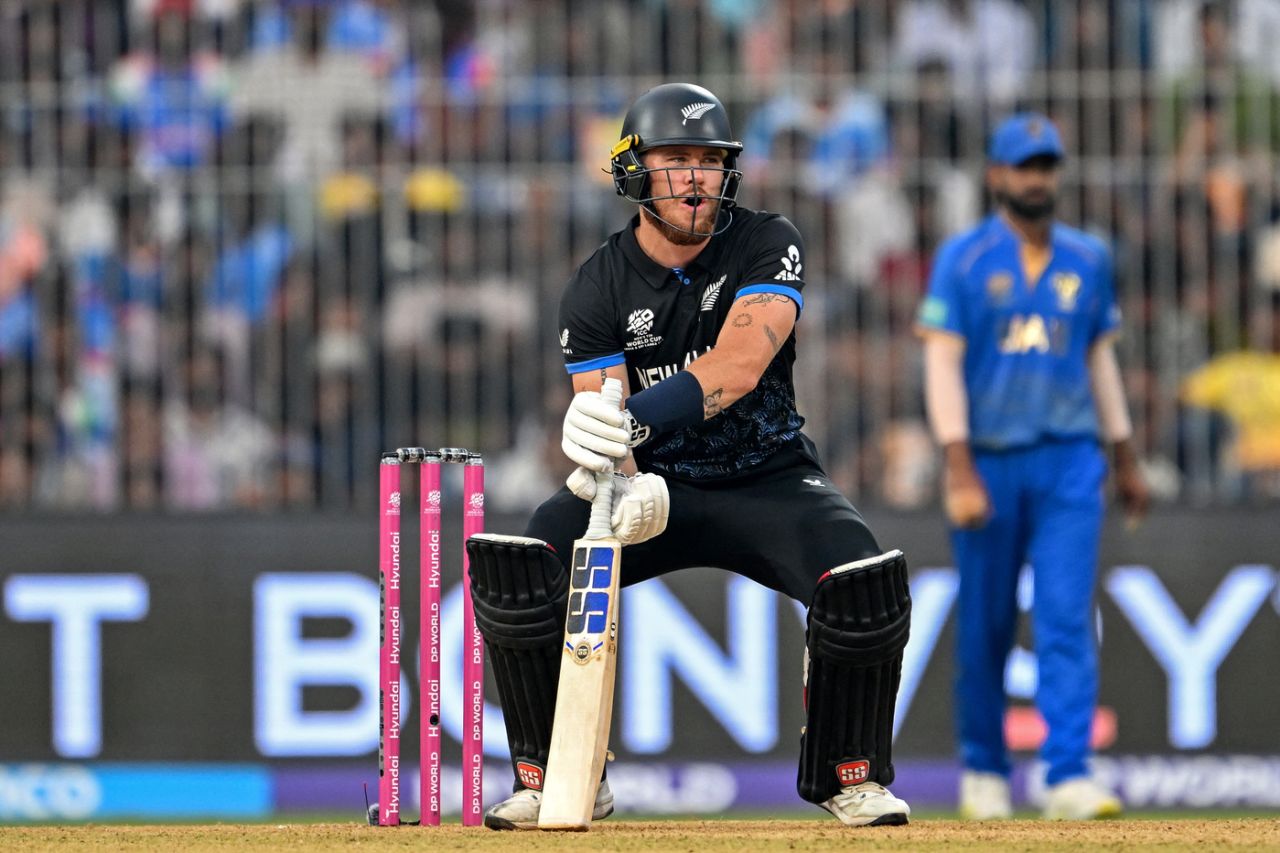 Finn Allen reacts after a shot, New Zealand vs UAE, T20 World Cup 2026, Chennai, February 10, 2026