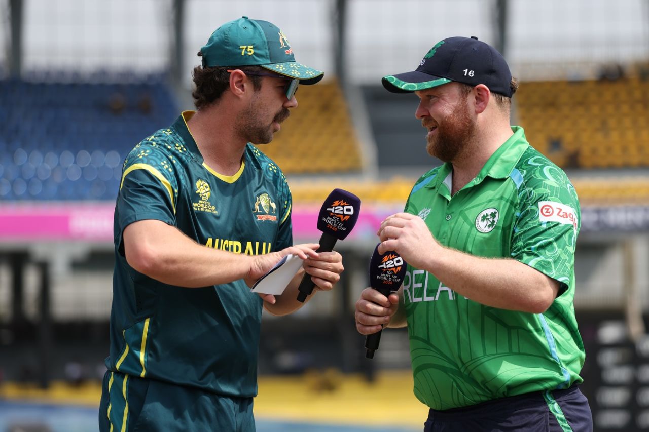 Travis Head and Paul Stirling at the toss, Australia vs Ireland, T20 World Cup, Colombo, February 11, 2026