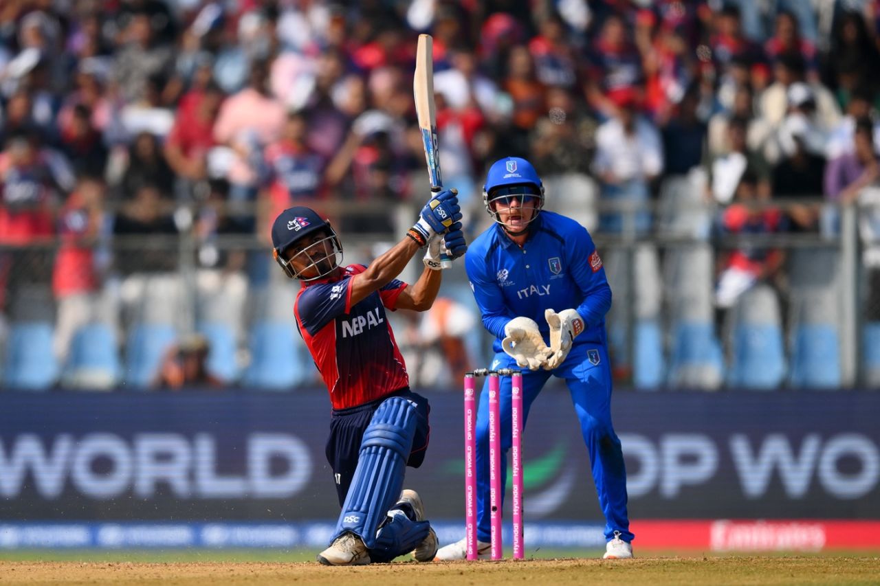 Rohit Paudel made 23 in 14 balls, Nepal vs Italy, T20 World Cup, Mumbai, February 12, 2026