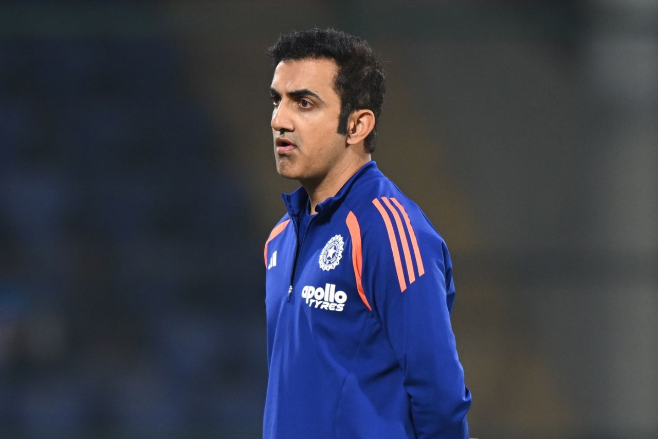 Gautam Gambhir looks on during India's warm-up, India vs Namibia, Men's T20 World Cup, New Delhi, February 12, 2026