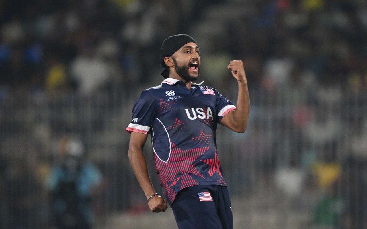 Harmeet Singh celebrates a wicket, Netherlands vs USA, T20 World Cup 2026, Group A, Chennai, February 13, 2026