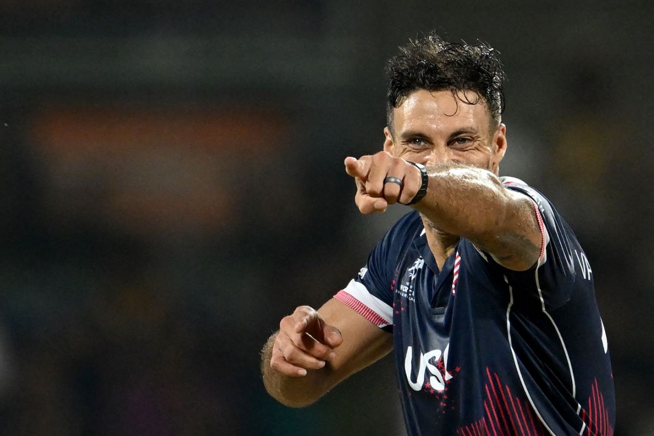 Shadley van Schalkwyk finished the match with Fred Klaassen's wicket, Netherlands vs USA, T20 World Cup, Chennai, February 13, 2026