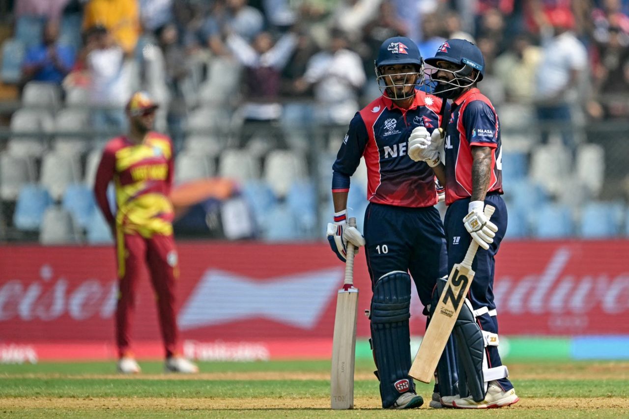 Dipendra Singh Airee and Sompal Kami put on 54 runs off 26 balls, Nepal vs West Indies, T20 World Cup, Mumbai, February 15, 2026