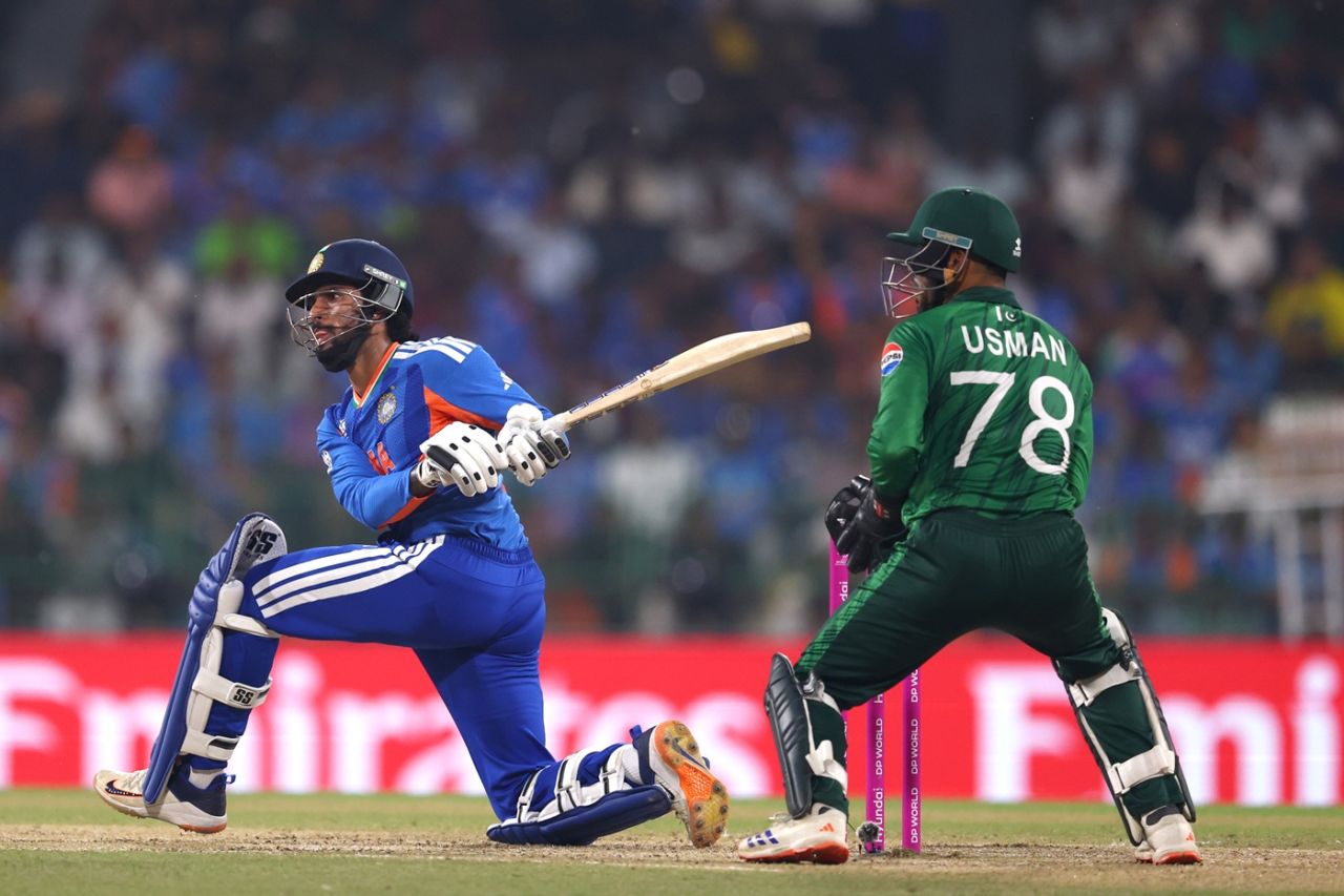 Tilak Varma goes for the reverse, India vs Pakistan, Men's T20 World Cup, Colombo, February 15, 2026