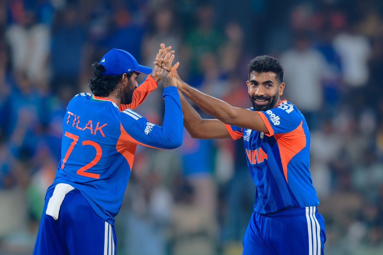 Jasprit Bumrah celebrates Saim Ayub's dismissal, India vs Pakistan, Men's T20 World Cup, Colombo, February 15, 2026