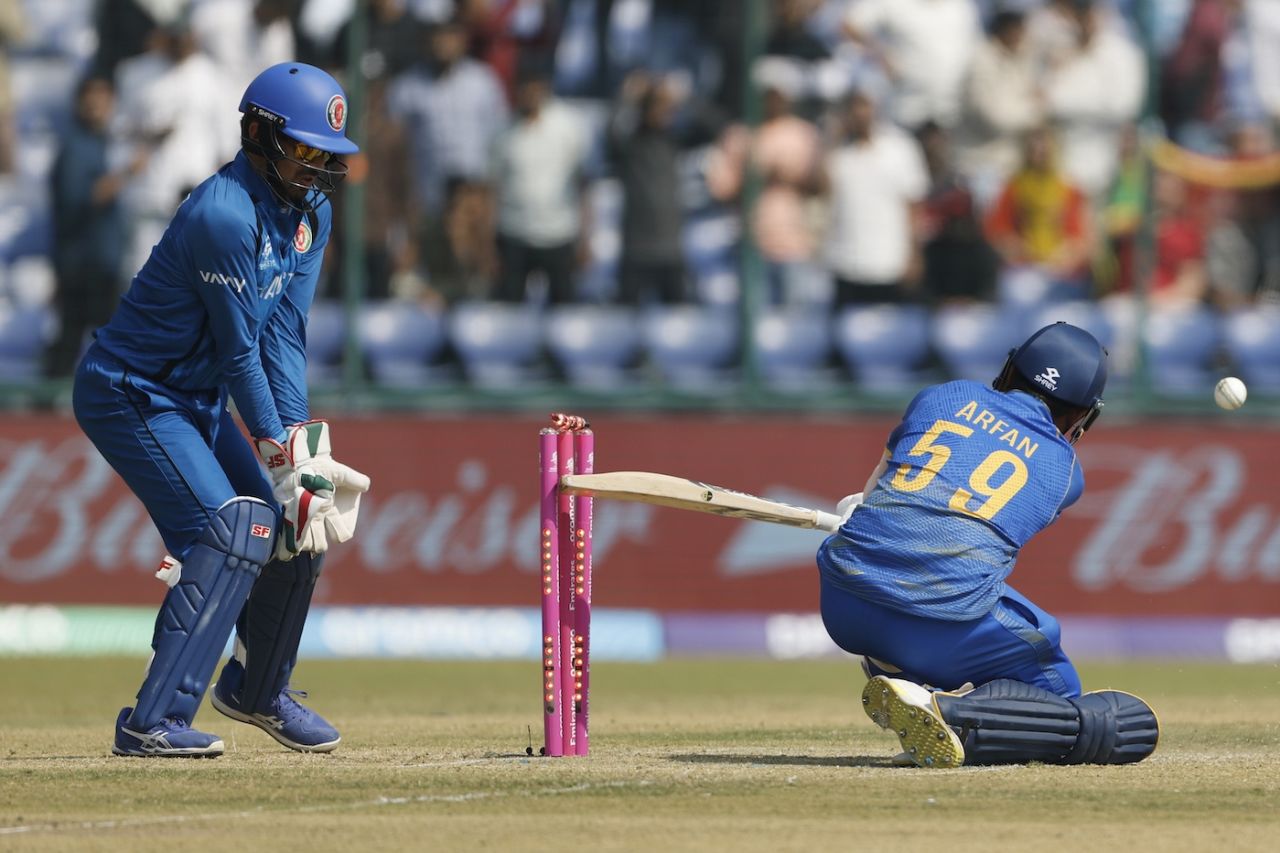Muhammad Arfan is out hit-wicket, Afghanistan vs UAE, T20 World Cup, Delhi, February 16, 2026