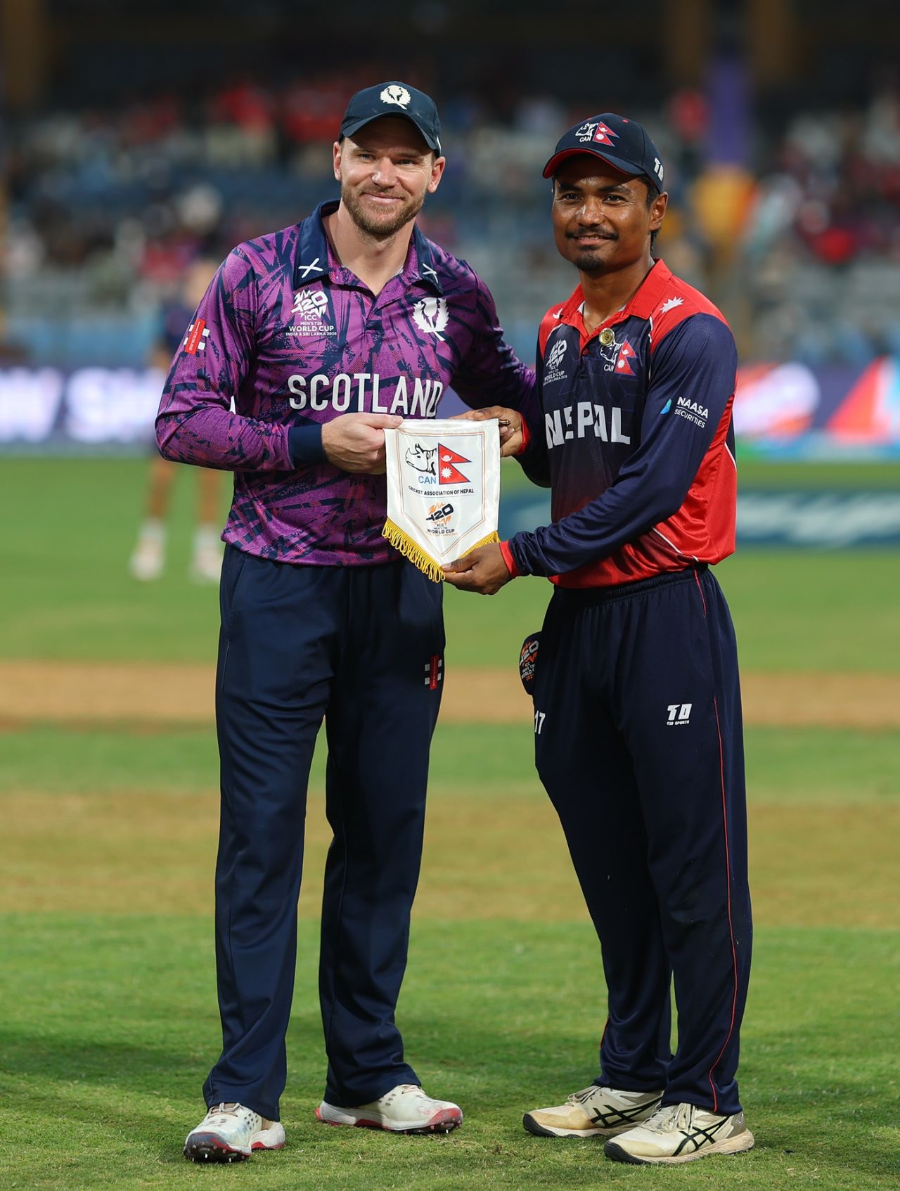 Richie Berrington and Rohit Paudel at the toss, Scotland vs Nepal, T20 World Cup, Mumbai, February 17, 2026 