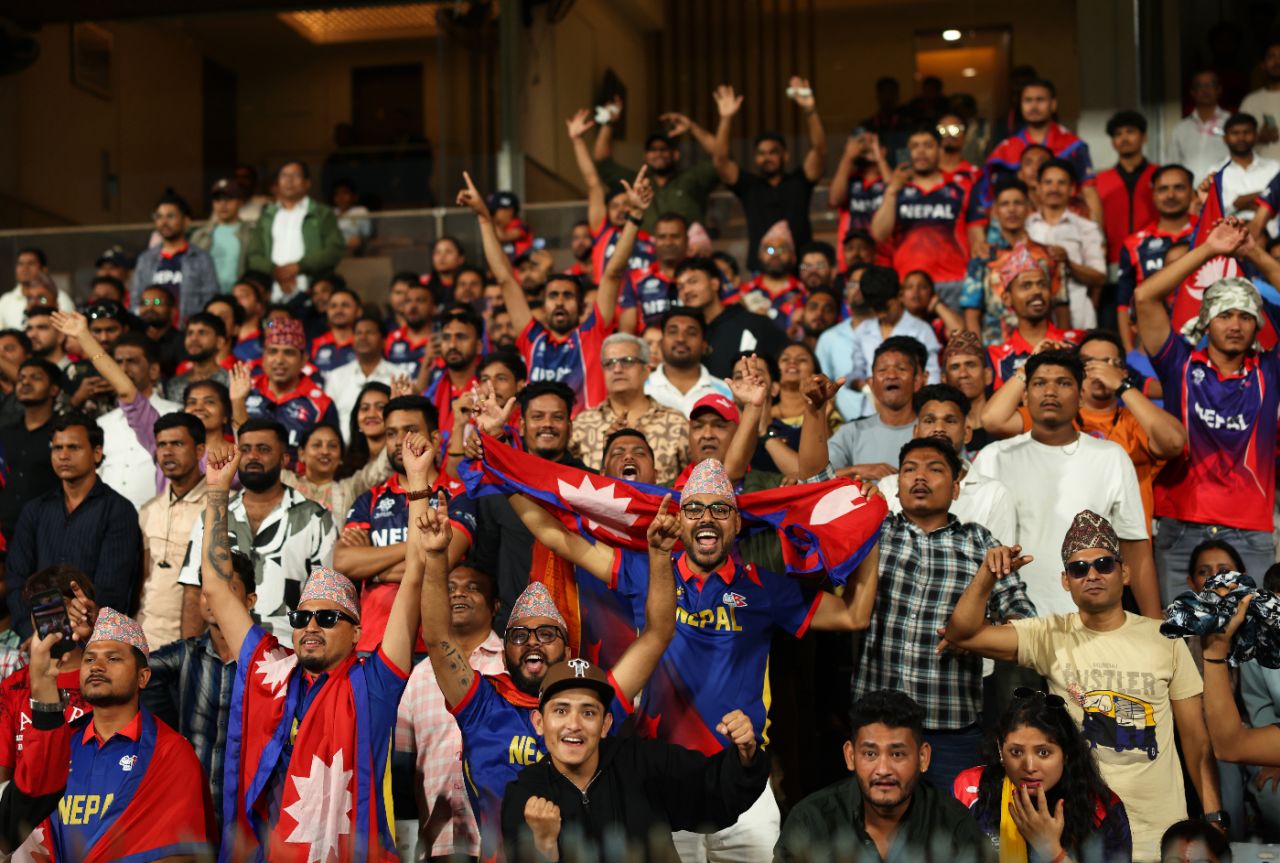 Nepal's fans were out in force once more at the Wankhede, Scotland vs Nepal, T20 World Cup, Mumbai, February 17, 2026 